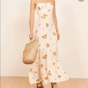 Reformation Prairie Dress in Constance Yellow Floral